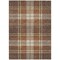 Edge Collections - 3' x 5' - Brown - Washable Area Rug Plaid for Outdoor and Indoor Use - 1 Piece